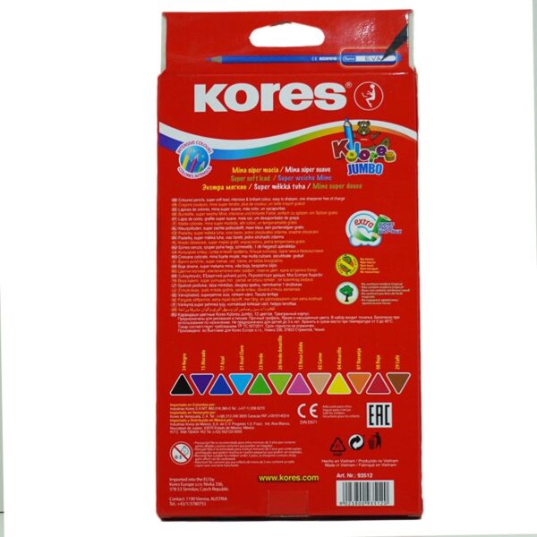 COLOR LARGO KORES TRIANGULAR JUMBO C/12 - Imagen 2