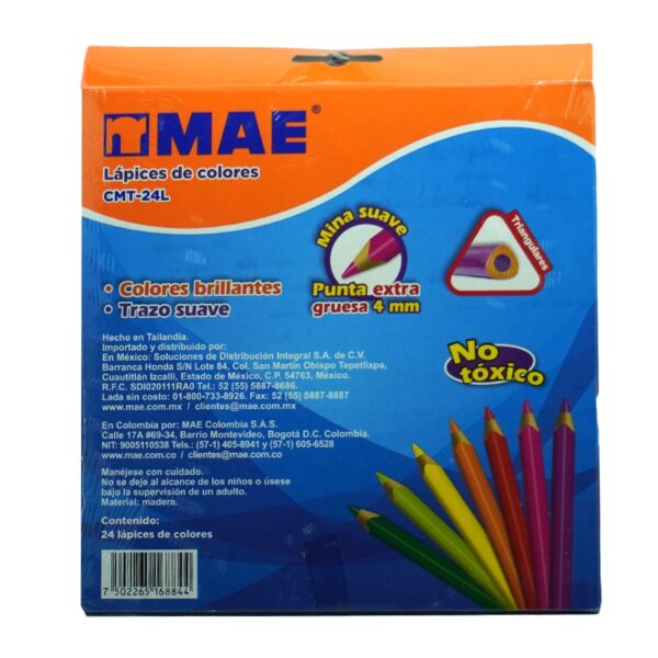 COLOR LARGO MAE TRIANGULAR C/24  CMT-24L - Imagen 2