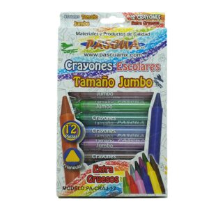 CRAYON ESCOLAR TRIANGULAR EXTRA GRUESO PA- CRAJ-12 C/12 PASCUA