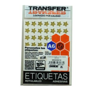 ESTRELLA ADHESIVA TRANSFER CHICA C/189 ORO  E6OES014
