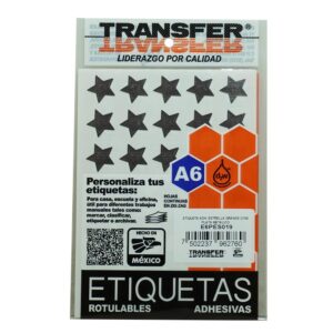 ESTRELLA ADHESIVA TRANSFER GRANDE C/105  PLATA E6PES019