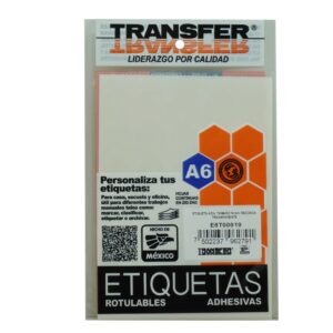ETIQUETA ADHESIVA TRANSFER REDONDA  TRANSPARENTE 19MM E6T00019 PZA