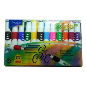 MARCADOR AQUARELO GRIP C/12 SURT. AZOR