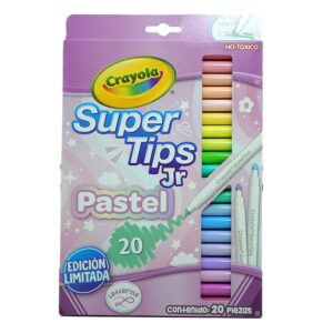 PLUMON LAVABLE LETTERING SUPER TIPS PASTEL JR  C/20 CRAYOLA 9020