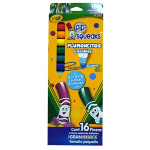 PLUMONCITOS LAVABLES C/16 PIP SQUEAKS  CRAYOLA