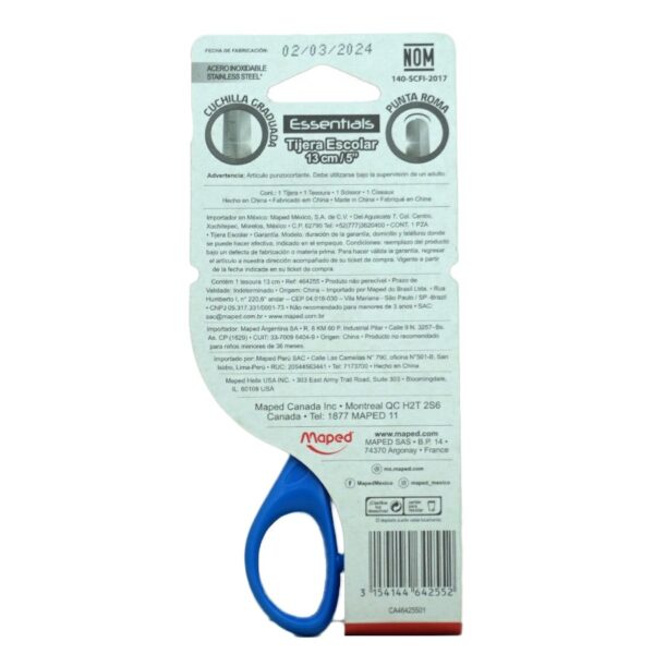 TIJERA ESCOLAR ESSENTIALS 5" 464255 MAPED - Imagen 2