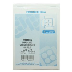 BLOCK COMANDA 1/4 A.C. C/FOLIO C-70 FORMITEC  PAQ C/5 PZAS