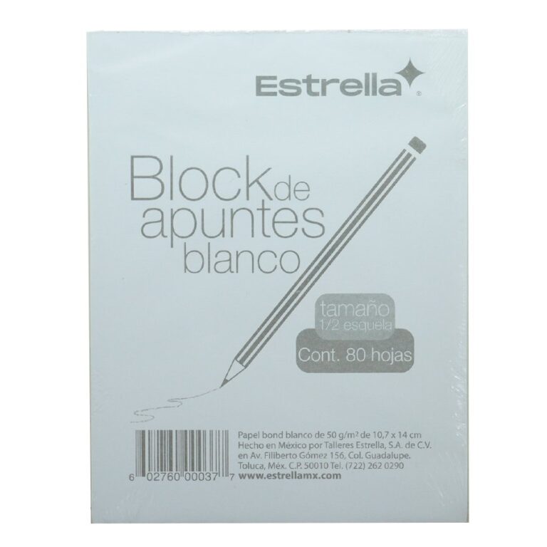 BLOCK ENGOMADO MED. 1/4 ESTRELLA PZA 0037 – Papeleriastar