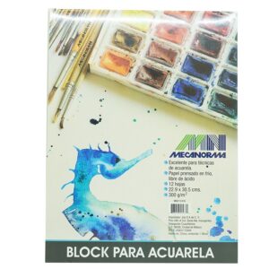 BLOCK PARA ACUARELA 300GR T/C C/12 HOJAS  MECANORMA