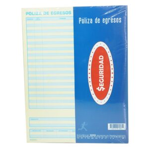 BLOCK POLIZA DE EGRESOS SEGURIDAD 50H PAQ C/3  BLOCKS  1005