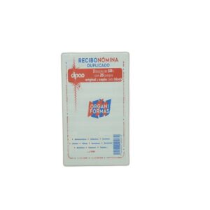 BLOCK RECIBO DE NOMINA DUPLICADO DIPAO  ORGANI FORMAS PAQ C/3 PZA