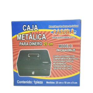 CAJA METAL P/DINERO 25CM 25*18*9 PA- CAJA.DIN-25 PASCUA