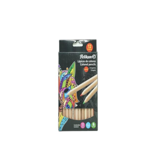 COLOR LARGO PELIKAN TRIANGULAR JUMBO MADERA  BARNIZADA C/12 MINA 5 MM.  0328