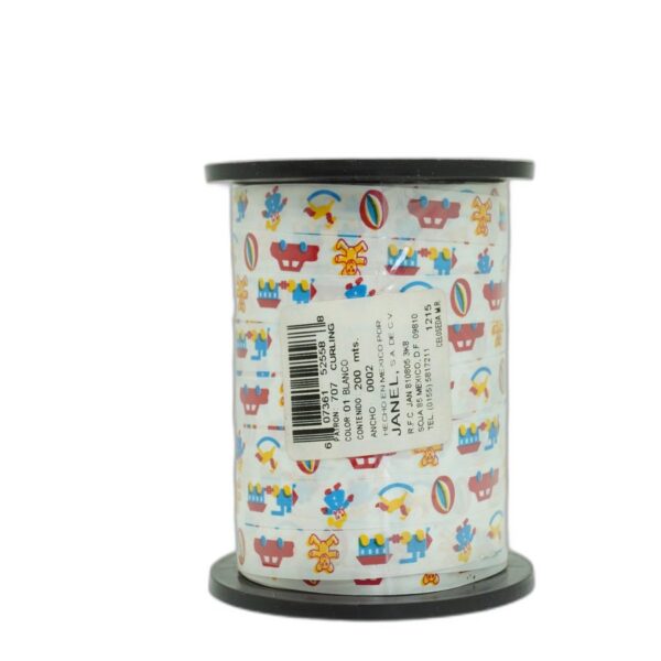 CURLING # 2 DECORADO 200 MT 01 BLANCO  JUGUETES