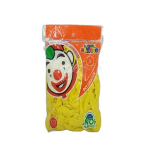 GLOBO PAYASO #9  1 SOLO COLOR C/100 AMARILLO