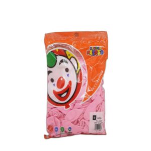 GLOBO PAYASO #9  1 SOLO COLOR C/100 ROSA BEBE