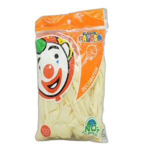 GLOBO PAYASO #9  1 SOLO COLOR C/100  TRANSPARENTE