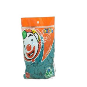 GLOBO PAYASO #9  1 SOLO COLOR C/100 TURQUESA