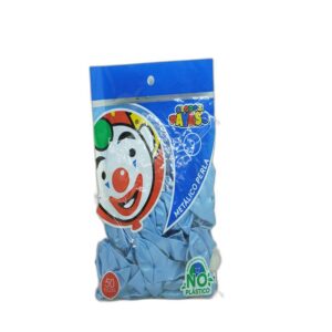 GLOBO PAYASO #9 METALICO C/50 AZUL