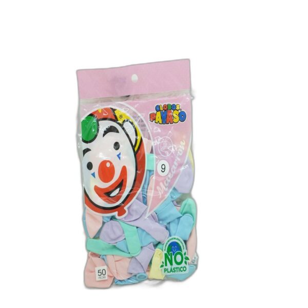 GLOBO PAYASO #9 SURTIDO MACARRON C/50