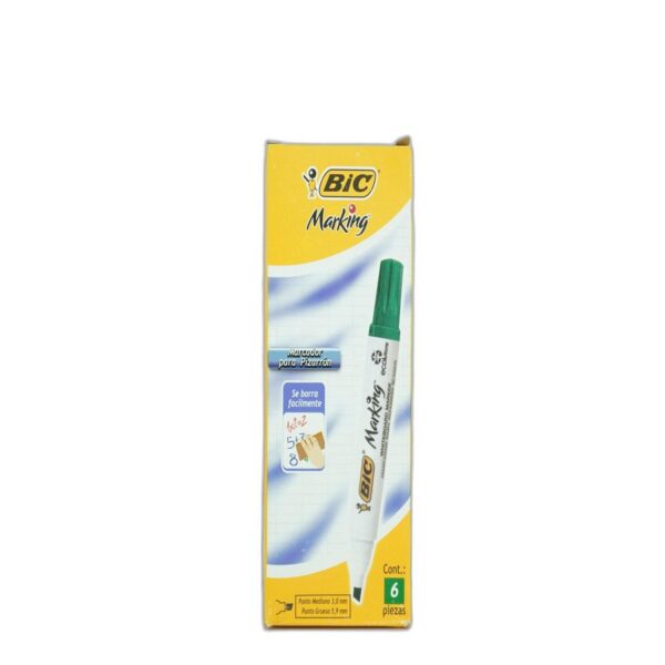 MARCADOR PERM. MARKING 2300 VERDE 6 PZAS BIC