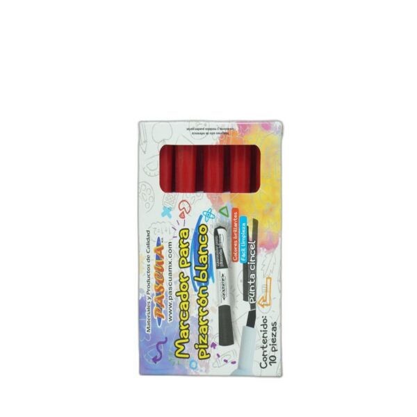 MARCADOR P/PIZARRON PASCUA ROJO C/10