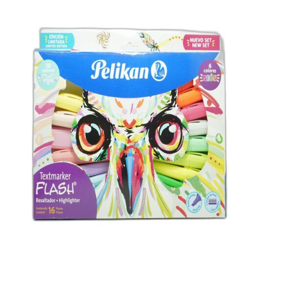 MARCATEXTOS TEXMARKER FLASH PASTEL/NEON  SURT C/16 PELIKAN