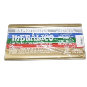 PAPEL CHINA C/100 SURT. METALICO PASCUA