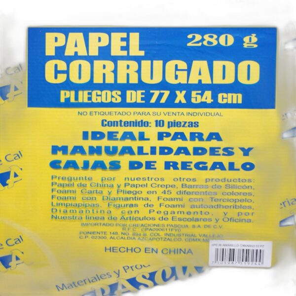 PAPEL CORRUGADO COLOR PLIEGO NATURAL PAQ  C/10 PASCUA 6PENAT