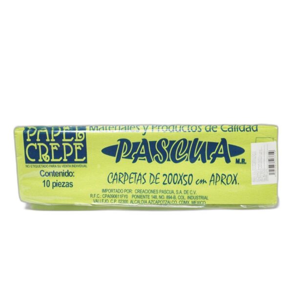 PAPEL CREPE PASCUA VERDE MANZANA C/10