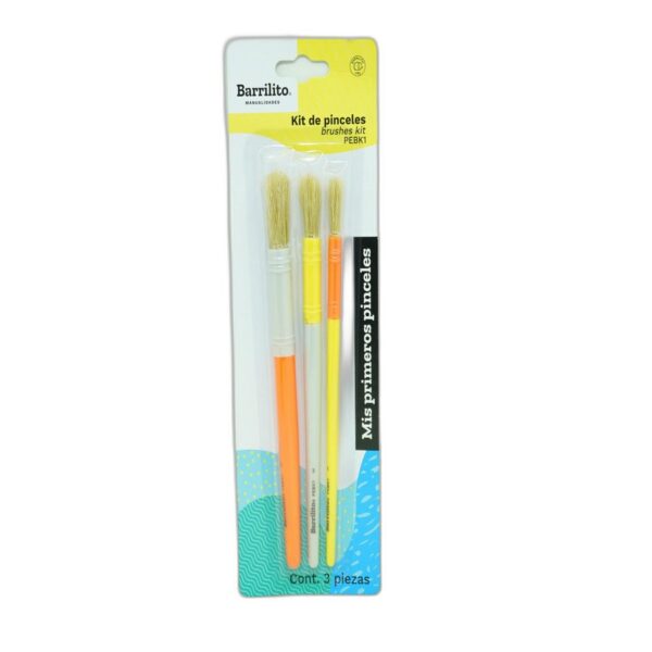 PINCEL ESCOLAR C/3 DIF. MEDIDA PEBK-1 BARRILITO