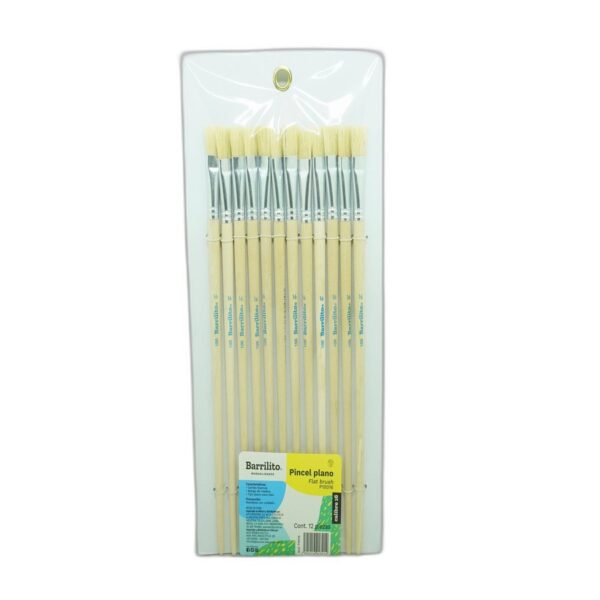 PINCEL PLANO P/OLEO C/12 P100-16 BARRILITO