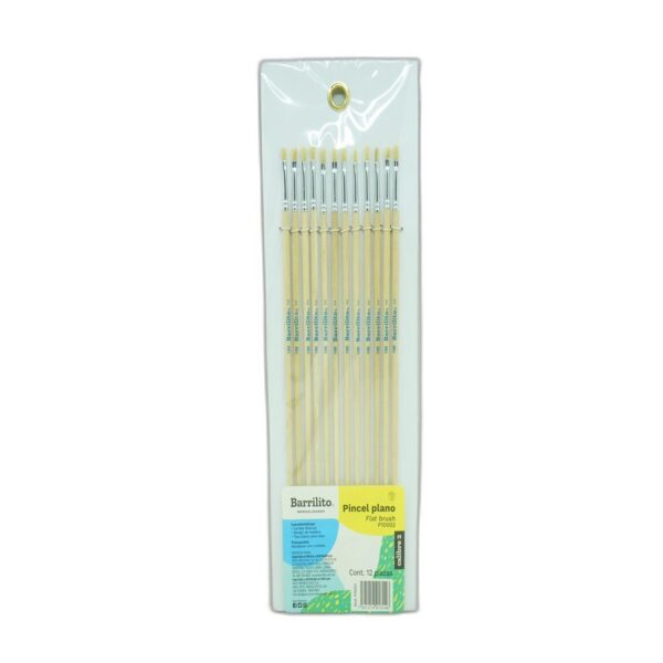 PINCEL PLANO P/OLEO C/12 P100-2 BARILITO