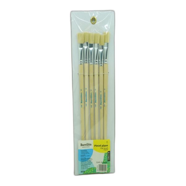 PINCEL PLANO P/OLEO C/6 P100-18 BARRILITO