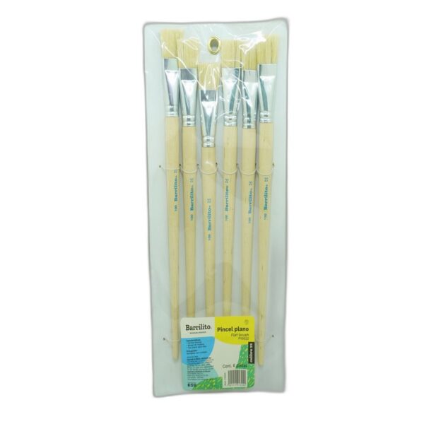 PINCEL PLANO P/OLEO C/6 P100-22 BARRILITO