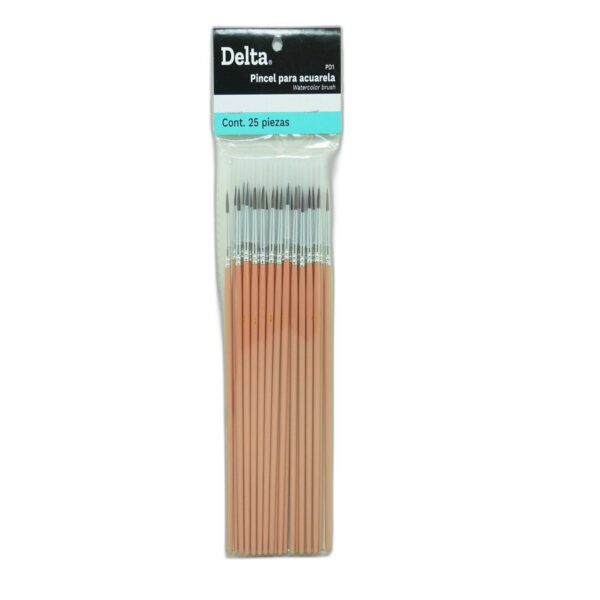 PINCEL P/ACUARELA #1 C/25 PD1 DELTA