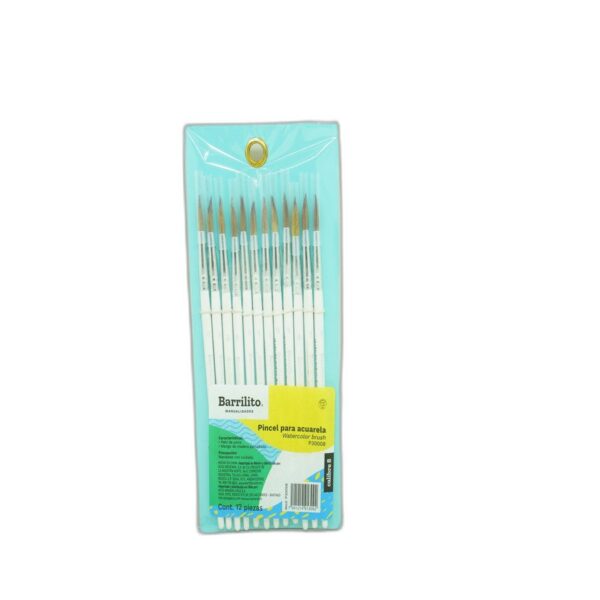 PINCEL P/ACUARELA C/12 P300-8 BARRILITO