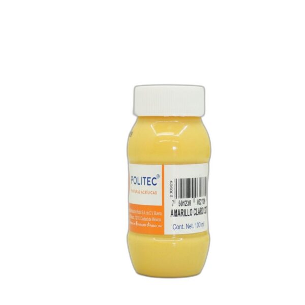 PINTURA ACRILICA POLITEC 100 ML RODIN  AMARILLO CLARO 327 CAJA C/6