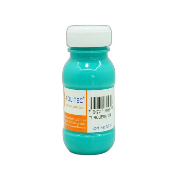 PINTURA ACRILICA POLITEC 100 ML RODIN  TURQUESA 324 CAJA C/6