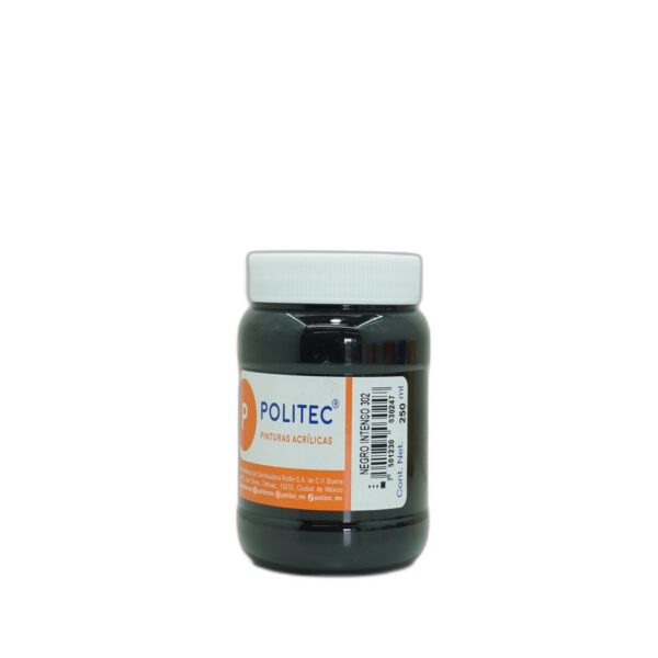 PINTURA ACRILICA POLITEC 250 ML NEGRO INTENSO  302