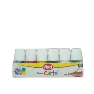 PINTURA VINCI CARTEL 25 ML ESTUCHE C/6 PIEZAS  SURTIDAS