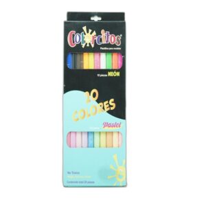 PLASTILINA C/20 BARRITAS NEON Y PASTEL  COLORCITOS