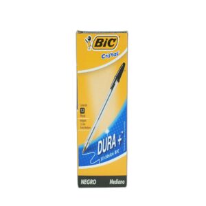 PLUMA BIC DURA+ P/ MED 1.0 NEGRO C/12 PZA