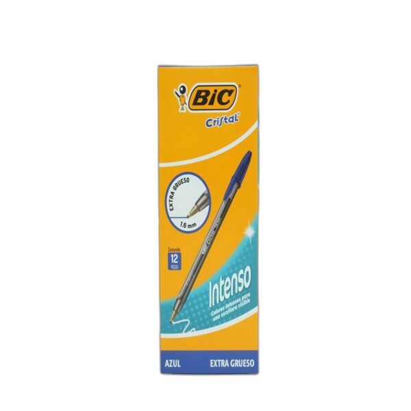 PLUMA BIC INTENSO EXTRA GRUESO 1.6MM AZUL  C/12 PZA