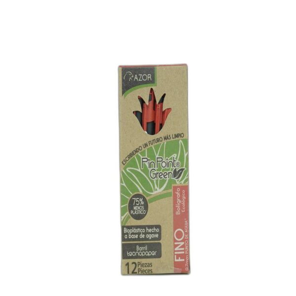 PLUMA PIN POINT GREEN P/F 0.7 ROJO AZOR C/12