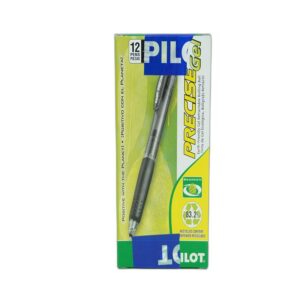 PLUMA PRECISE GEL RETACTIL 0.7 PILOT 15001  NEGRO C/12 PZAS