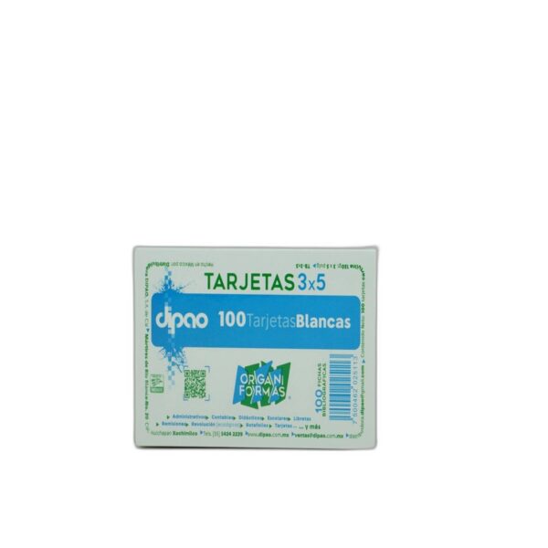 TARJETAS BIBLIOGRAFICAS 3*5 BLANCA DIPAO