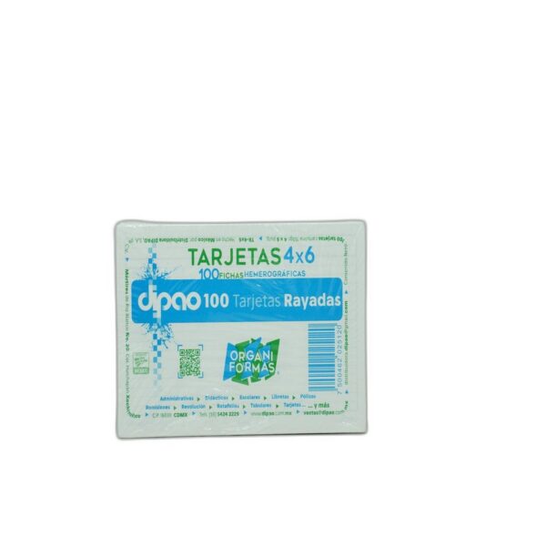 TARJETAS BIBLIOGRAFICAS 4*6 RAYADA DIPAO