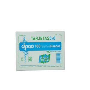 TARJETAS BIBLIOGRAFICAS 5*8 100H (TRABAJO)  BLANCA DIPAO