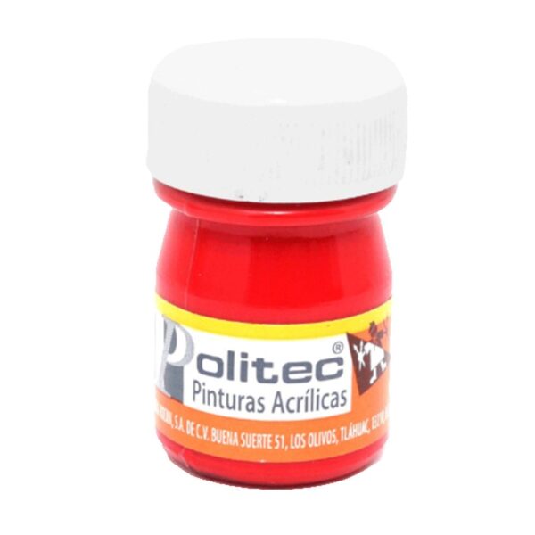 PINTURA ACRILICA 20 ML POLITEC CARMIN CLARO  323 CAJA C/12